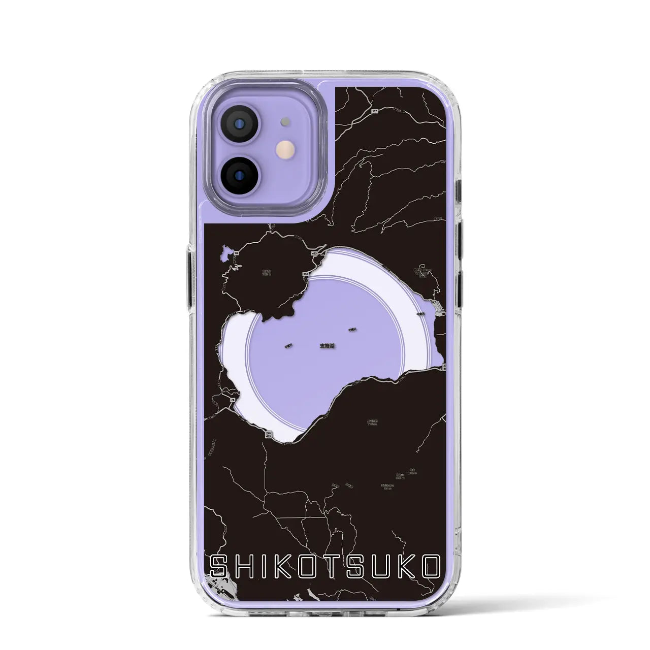 【支笏湖(北海道)】地図柄iPhoneケース(MagSafeタイプ)