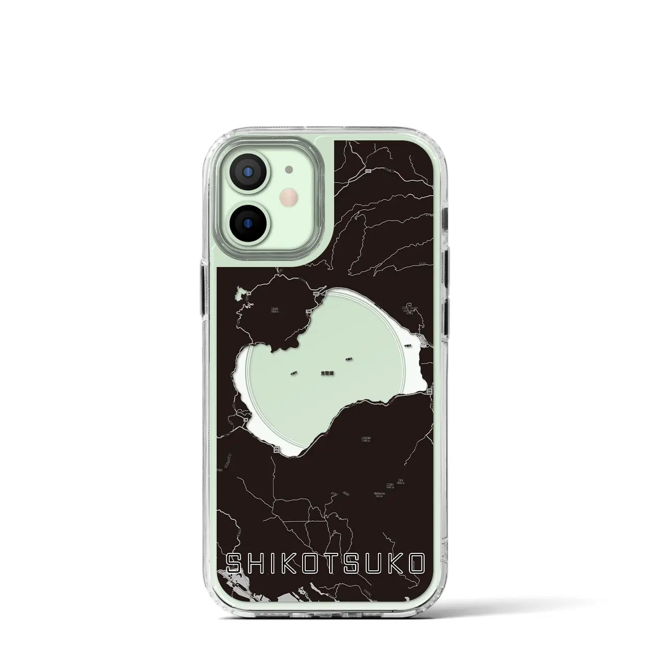 【支笏湖(北海道)】地図柄iPhoneケース(MagSafeタイプ)