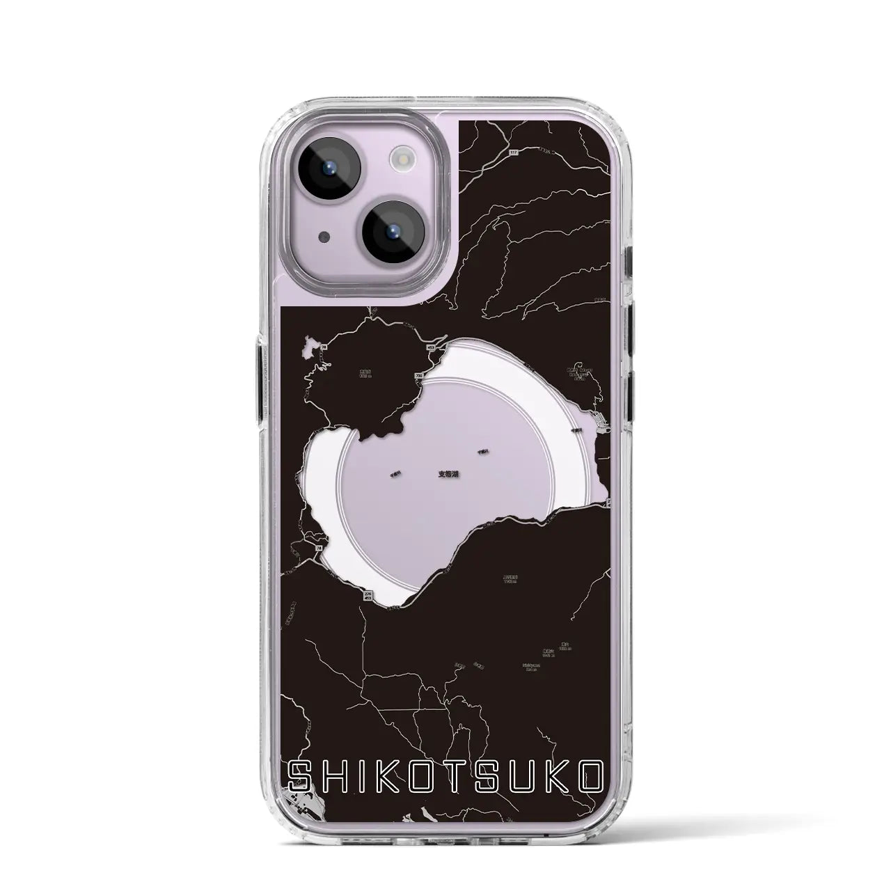 【支笏湖(北海道)】地図柄iPhoneケース(MagSafeタイプ)