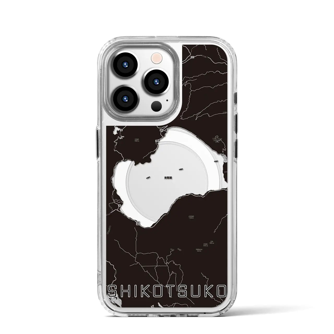 【支笏湖(北海道)】地図柄iPhoneケース(MagSafeタイプ)