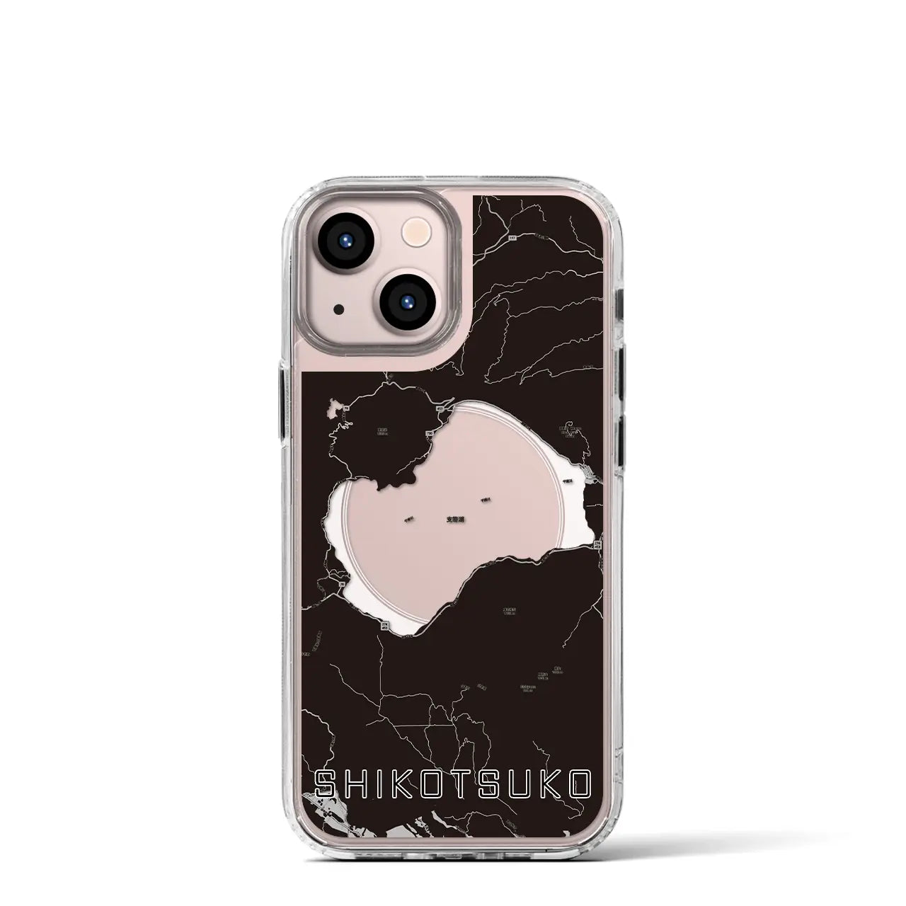 【支笏湖(北海道)】地図柄iPhoneケース(MagSafeタイプ)