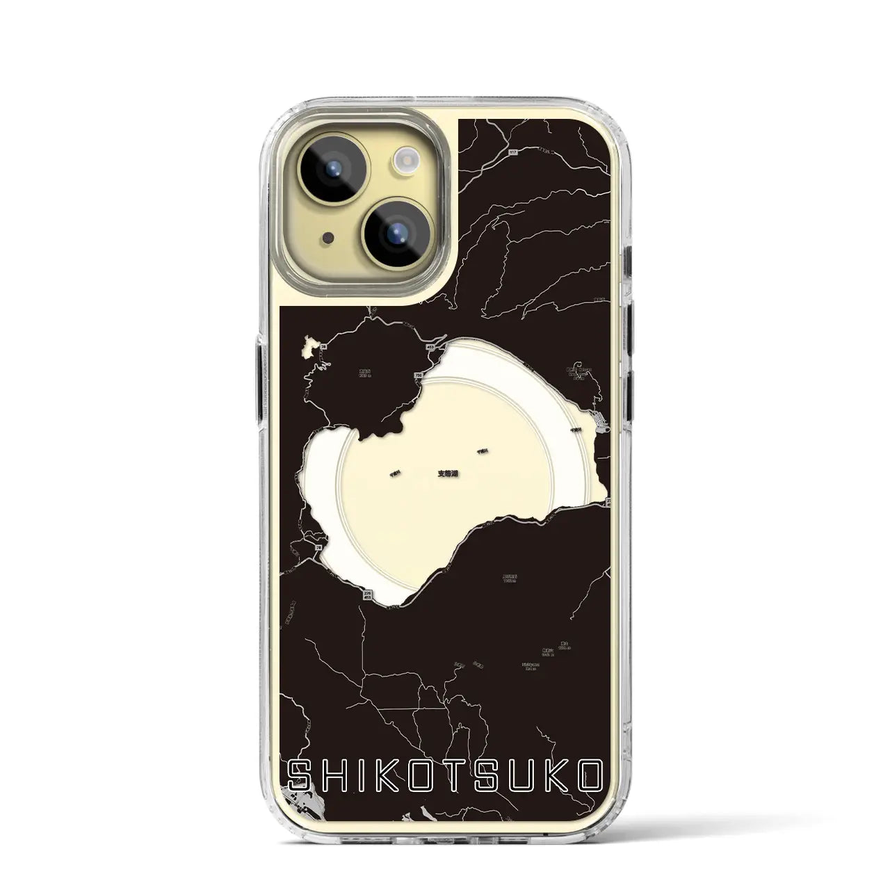 【支笏湖(北海道)】地図柄iPhoneケース(MagSafeタイプ)