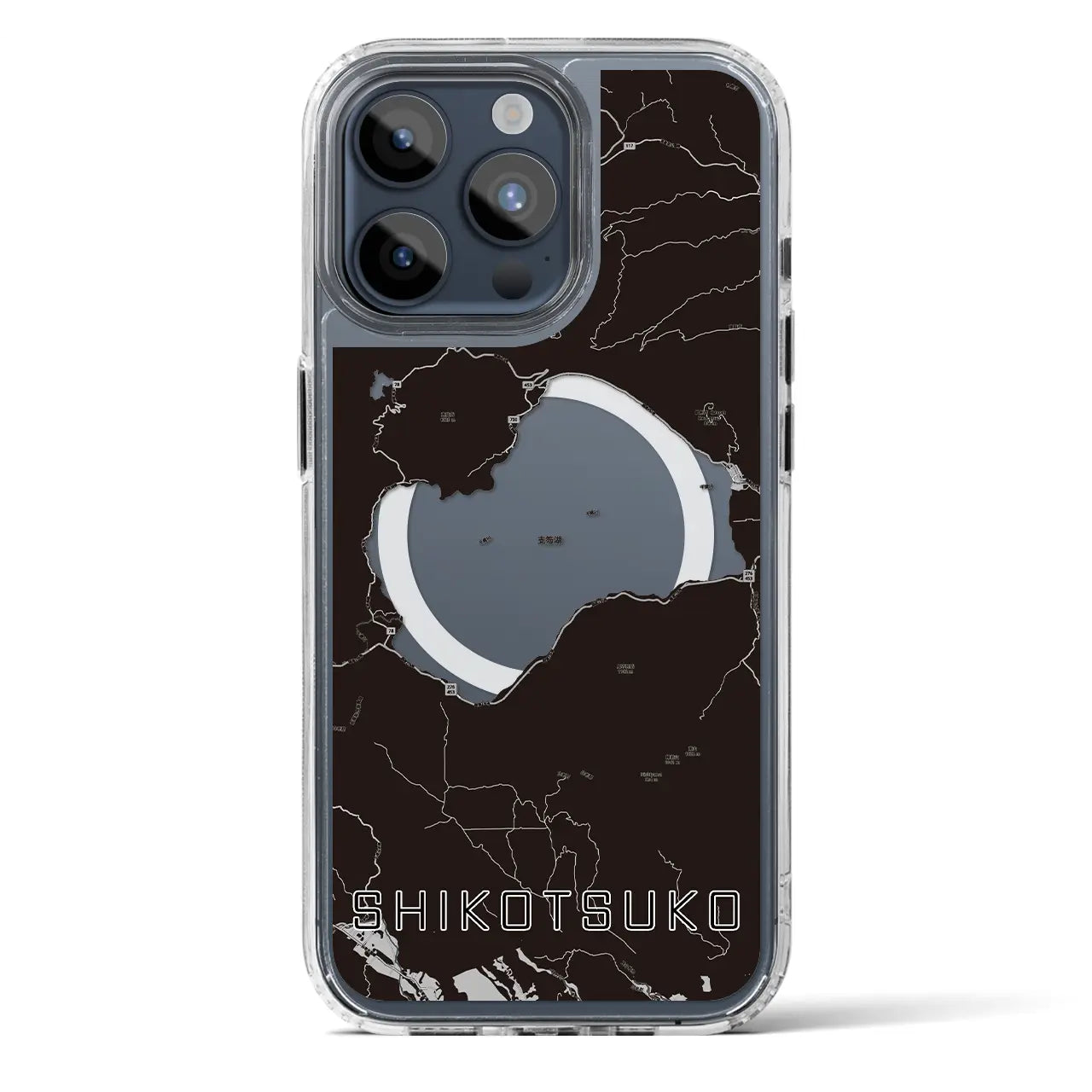 【支笏湖(北海道)】地図柄iPhoneケース(MagSafeタイプ)
