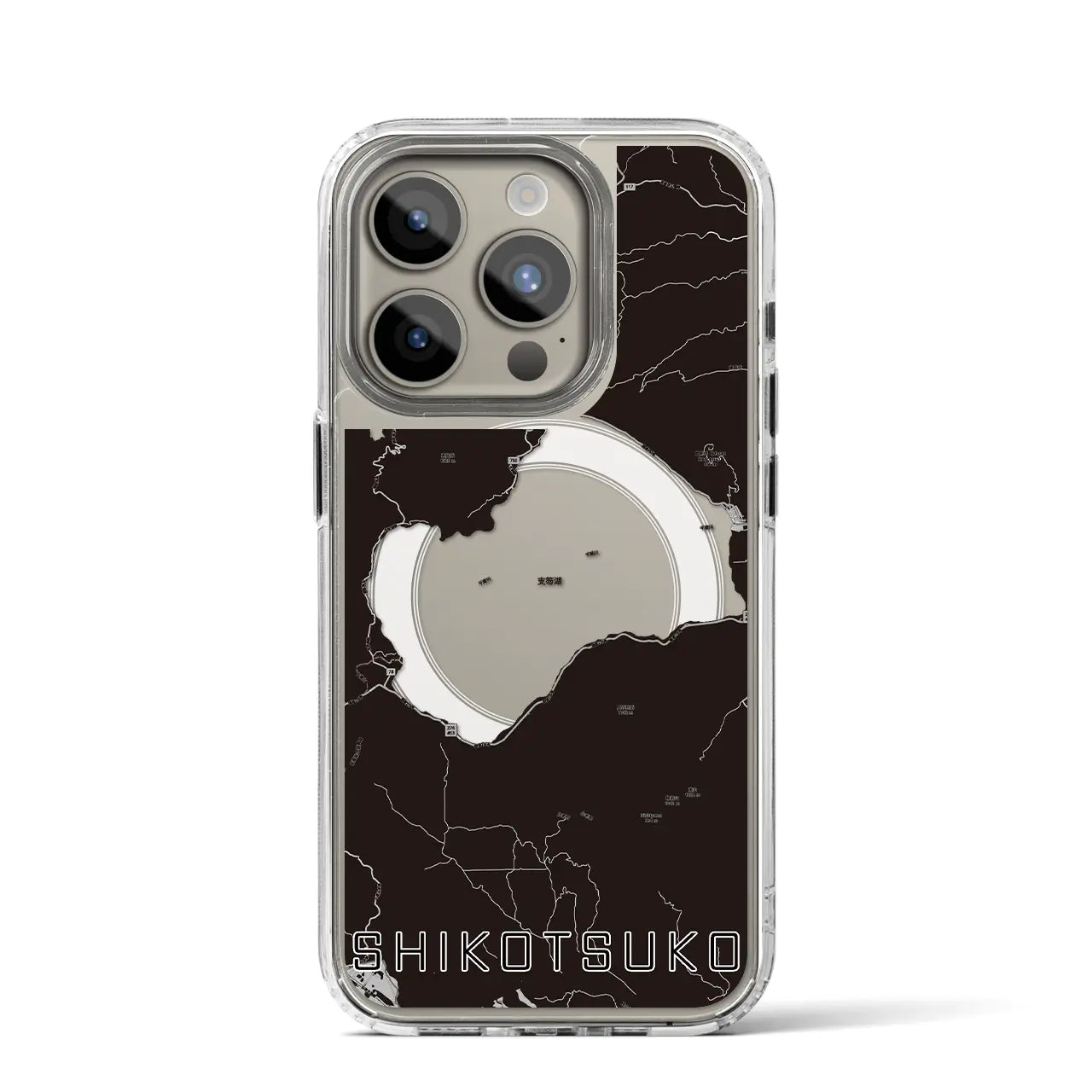 【支笏湖(北海道)】地図柄iPhoneケース(MagSafeタイプ)