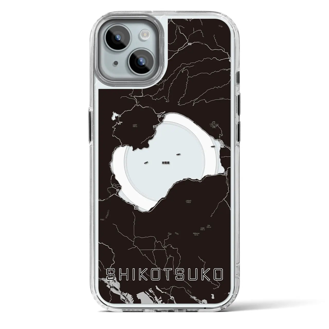 【支笏湖(北海道)】地図柄iPhoneケース(MagSafeタイプ)