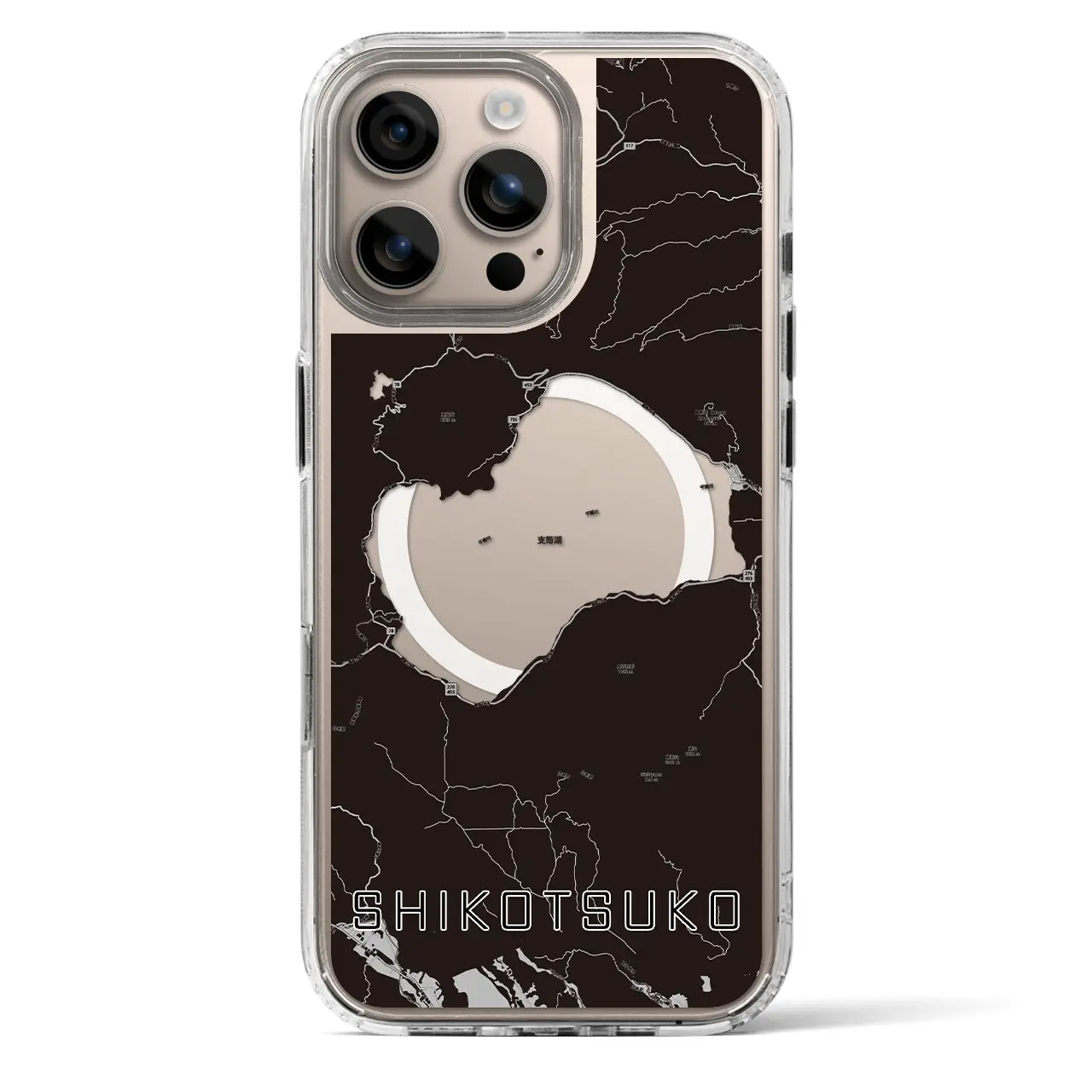 【支笏湖(北海道)】地図柄iPhoneケース(MagSafeタイプ)