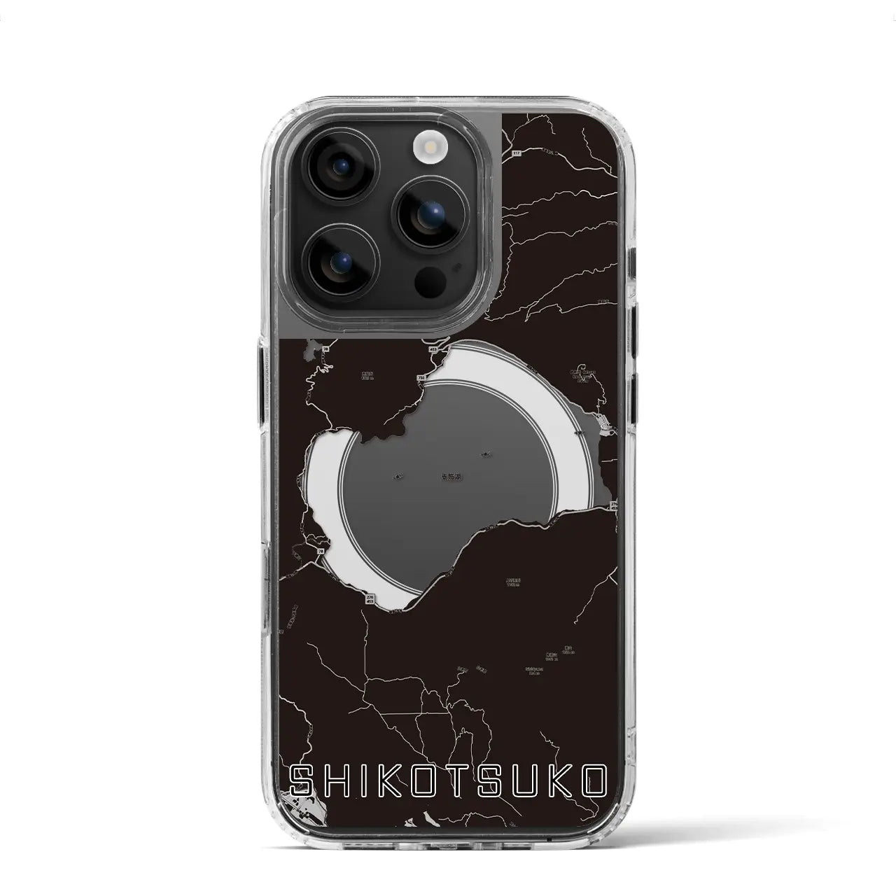 【支笏湖(北海道)】地図柄iPhoneケース(MagSafeタイプ)