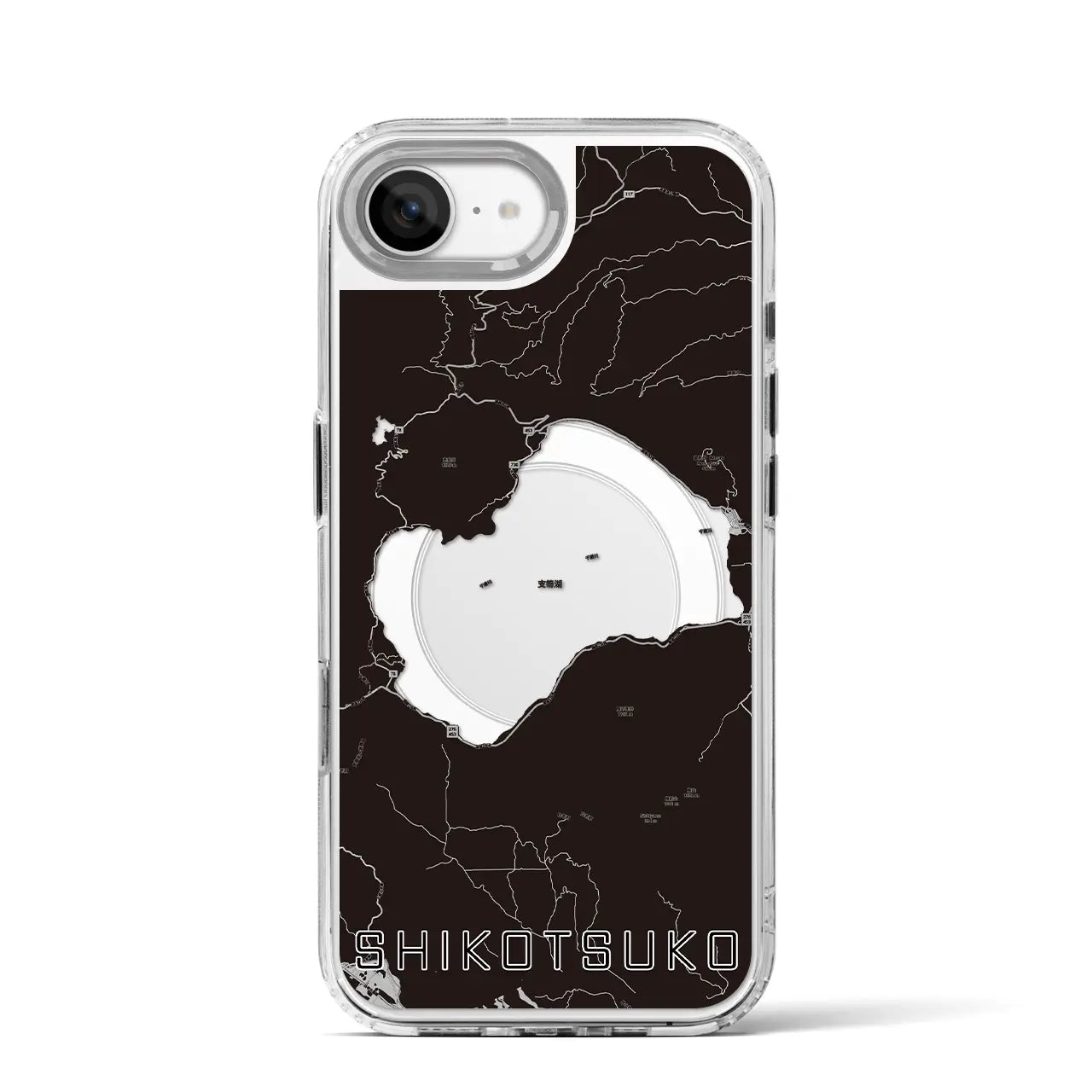 【支笏湖(北海道)】地図柄iPhoneケース(MagSafeタイプ)