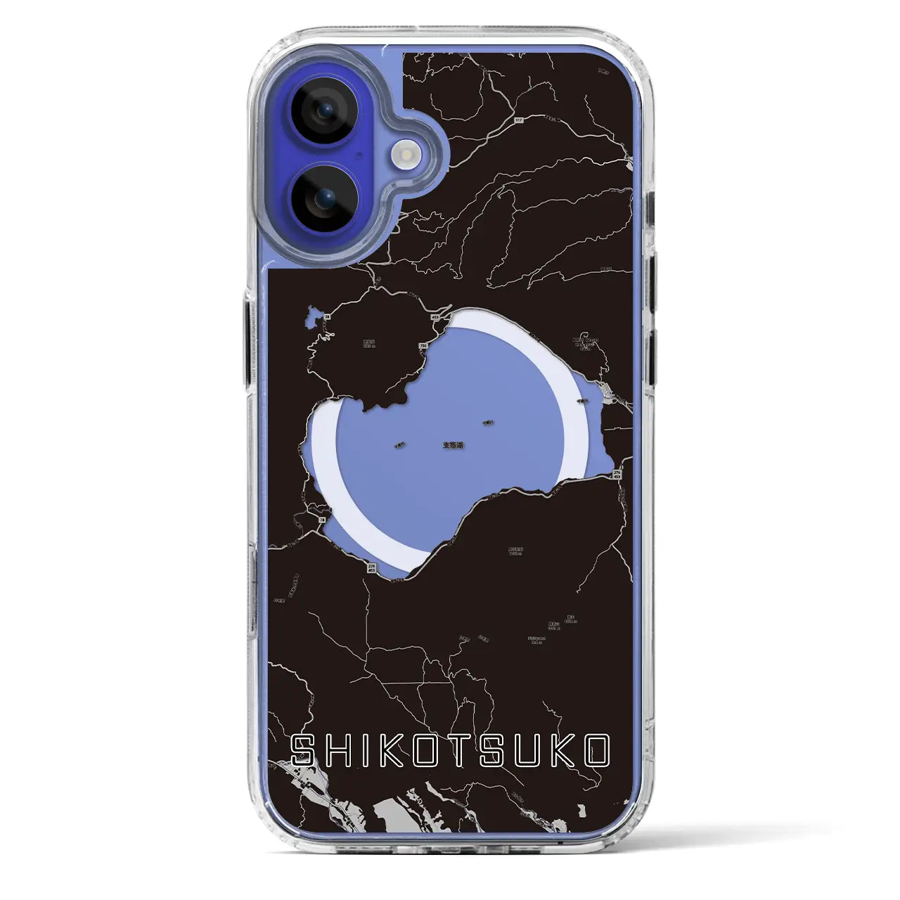 【支笏湖(北海道)】地図柄iPhoneケース(MagSafeタイプ)