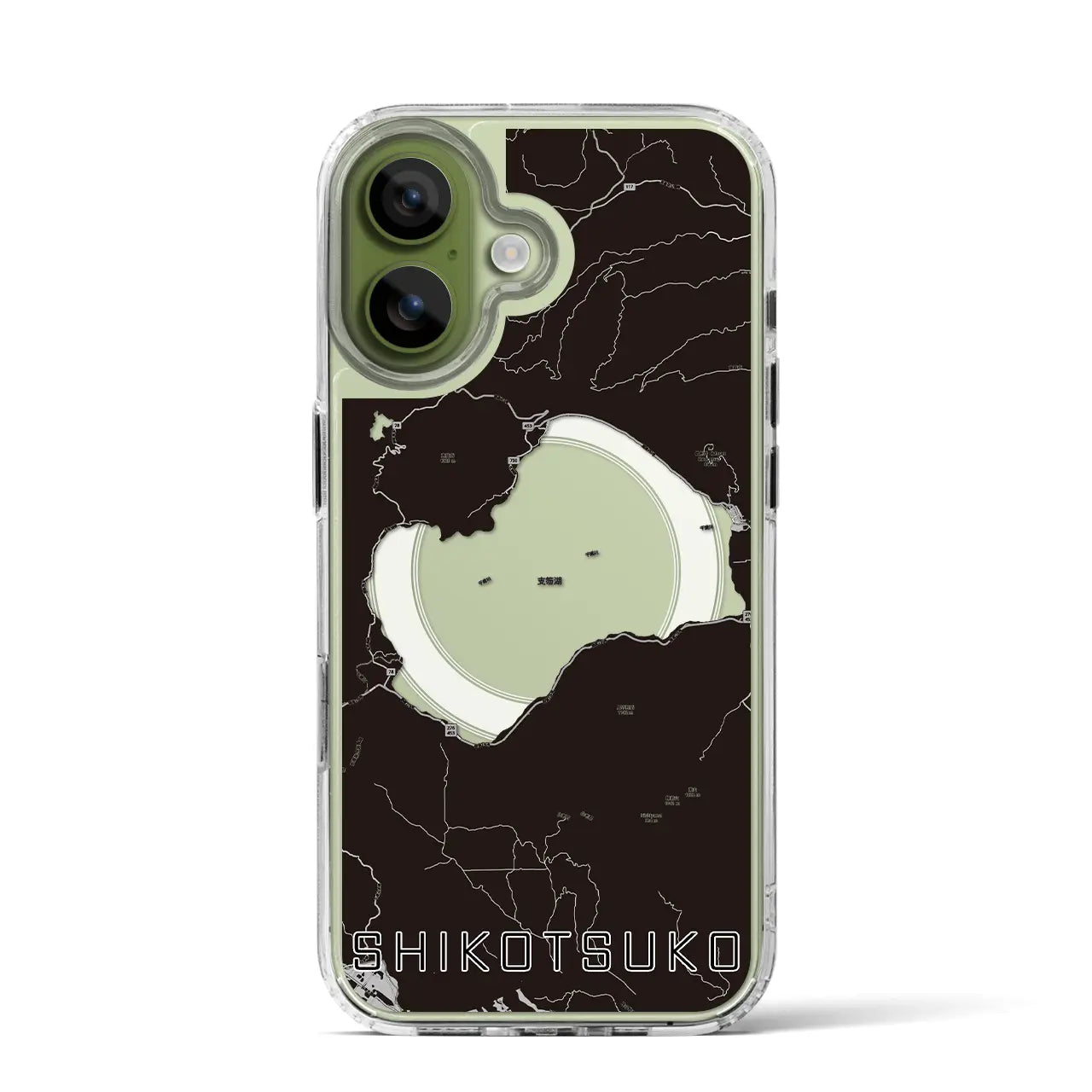 【支笏湖(北海道)】地図柄iPhoneケース(MagSafeタイプ)