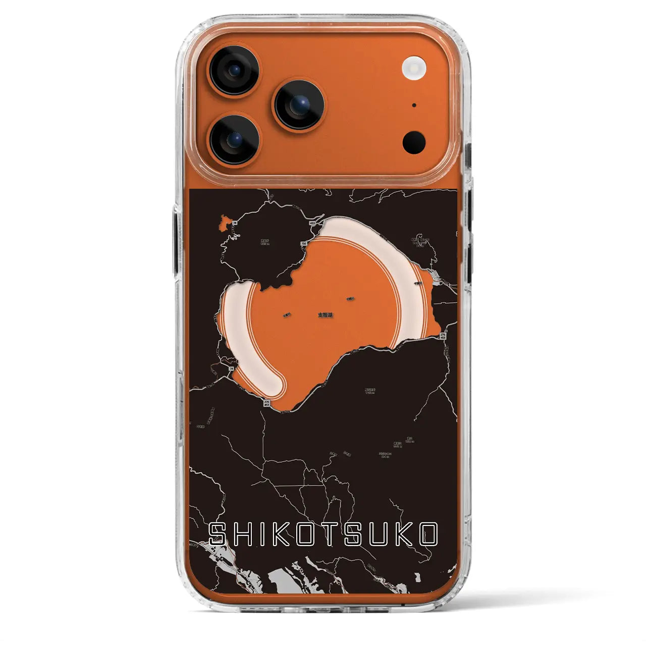 【支笏湖(北海道)】地図柄iPhoneケース(MagSafeタイプ)