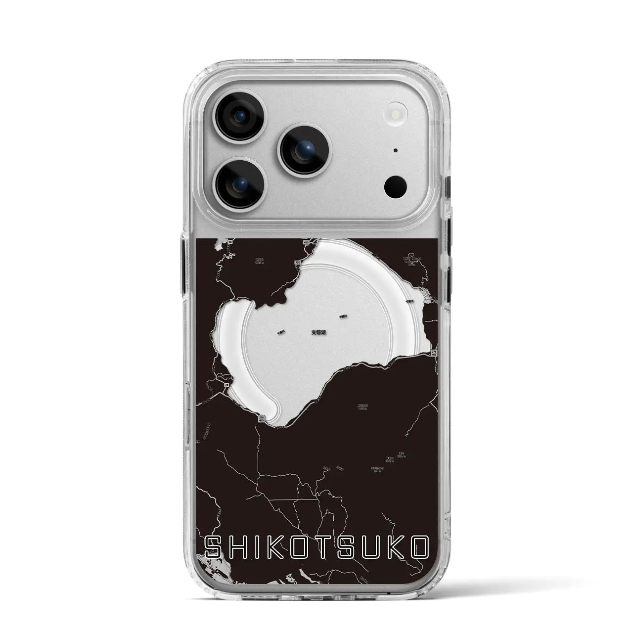 【支笏湖(北海道)】地図柄iPhoneケース(MagSafeタイプ)