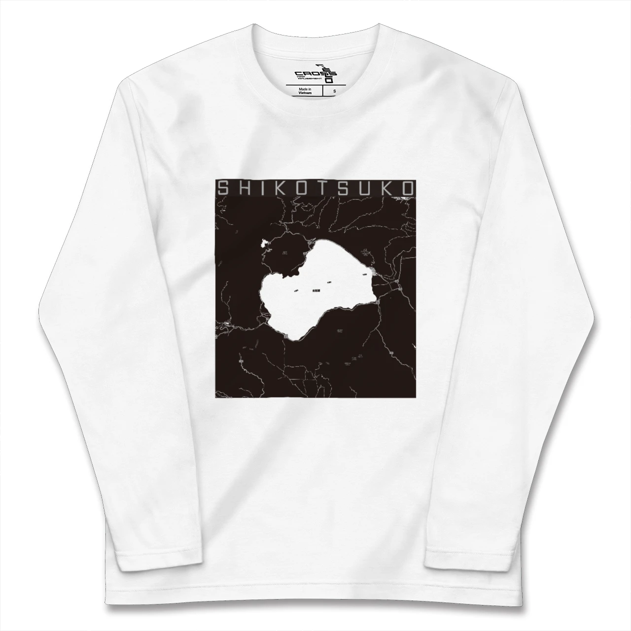 【支笏湖(北海道)】地図柄ロングスリーブTシャツ