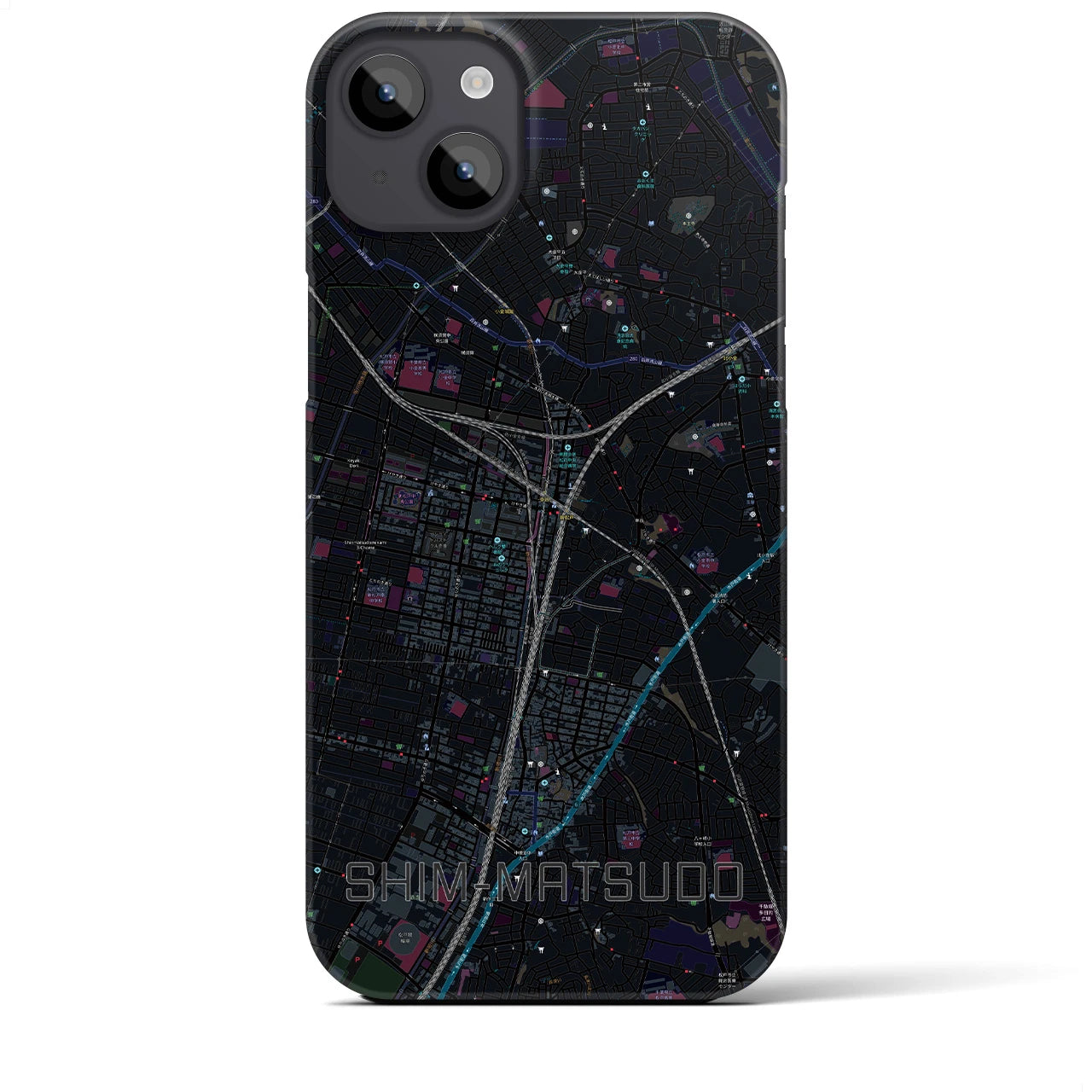 【新松戸(千葉県)】地図柄iPhoneケース(バックカバータイプ)