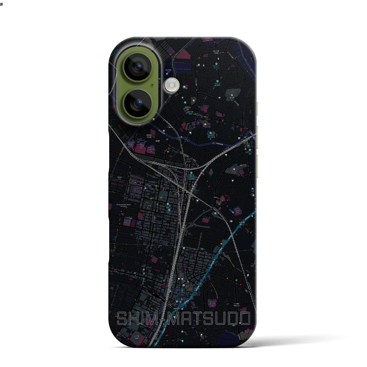 【新松戸(千葉県)】地図柄iPhoneケース(バックカバータイプ)