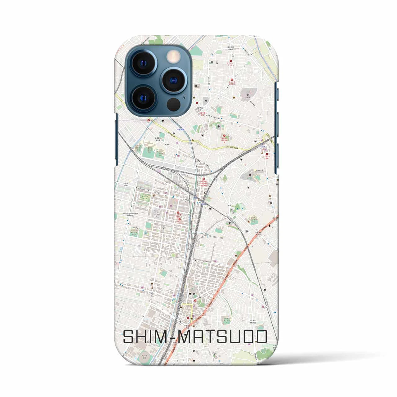 【新松戸(千葉県)】地図柄iPhoneケース(バックカバータイプ)