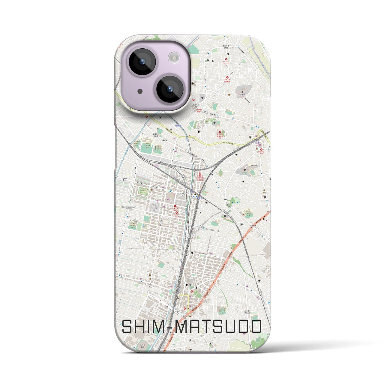【新松戸(千葉県)】地図柄iPhoneケース(バックカバータイプ)