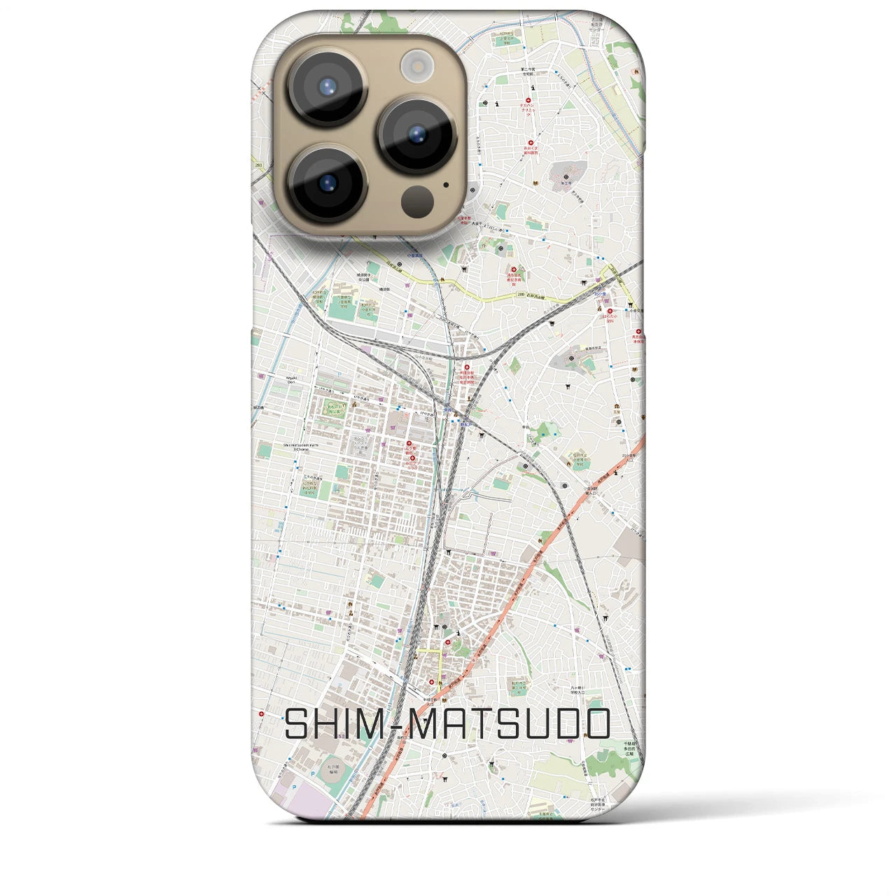 【新松戸(千葉県)】地図柄iPhoneケース(バックカバータイプ)