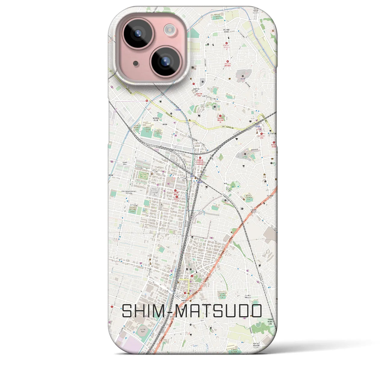 【新松戸(千葉県)】地図柄iPhoneケース(バックカバータイプ)