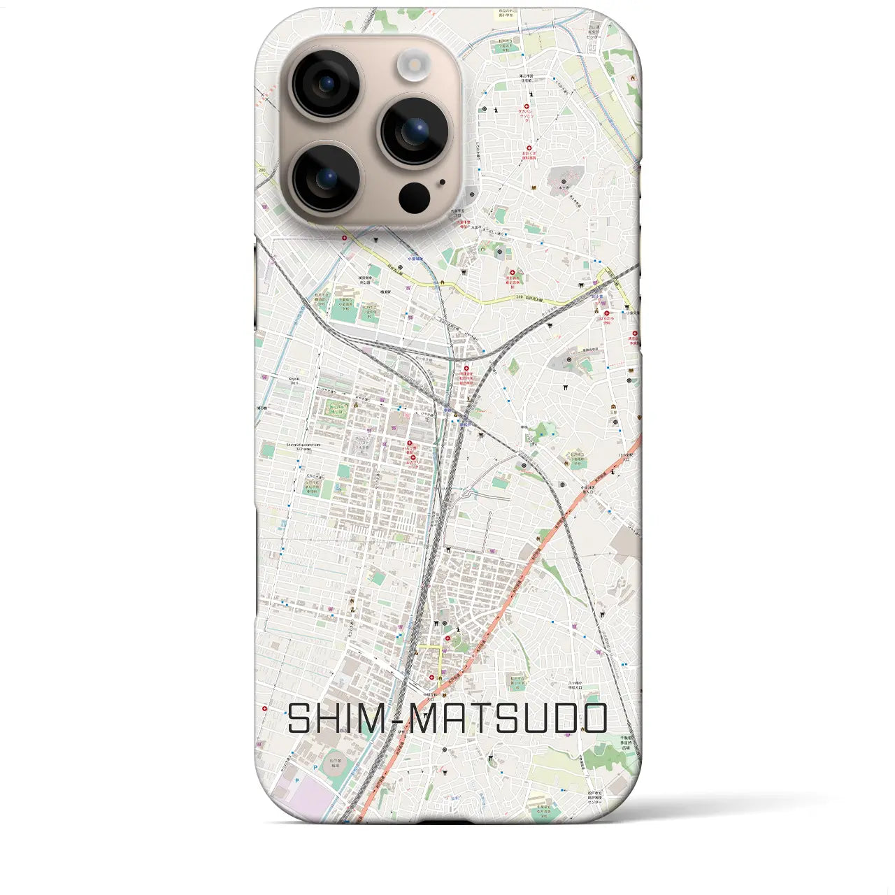 【新松戸(千葉県)】地図柄iPhoneケース(バックカバータイプ)