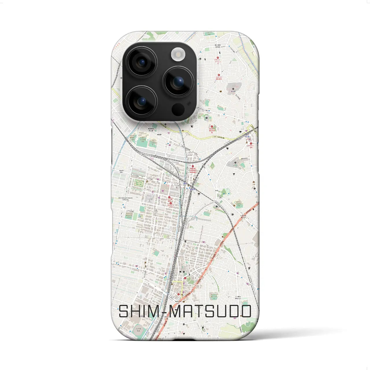 【新松戸(千葉県)】地図柄iPhoneケース(バックカバータイプ)