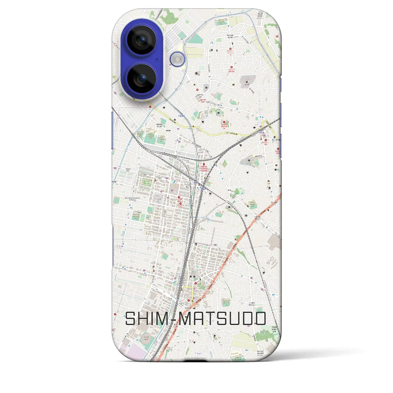 【新松戸(千葉県)】地図柄iPhoneケース(バックカバータイプ)ナチュラル・iPhone 16 Pro Max 用