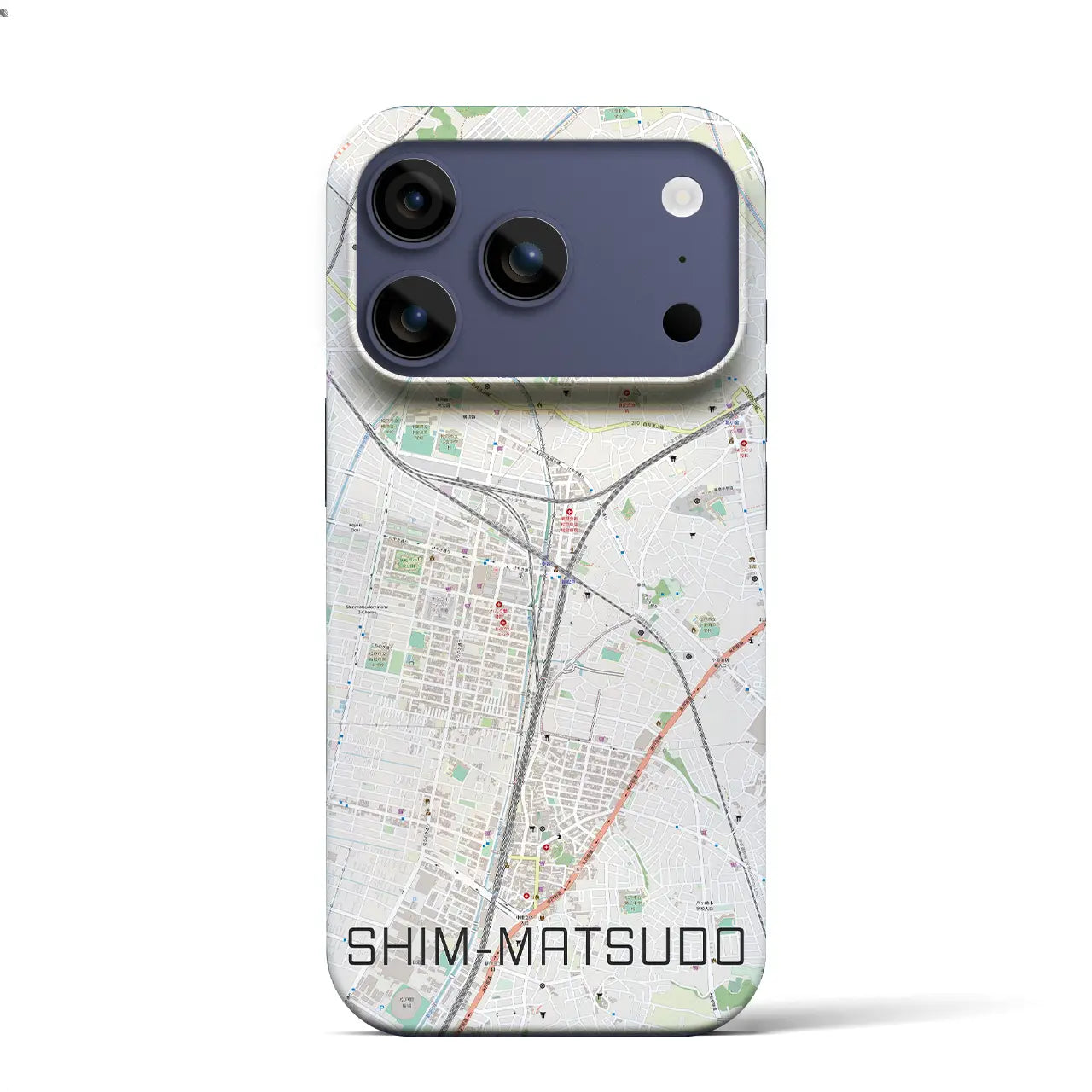 【新松戸(千葉県)】地図柄iPhoneケース(バックカバータイプ)