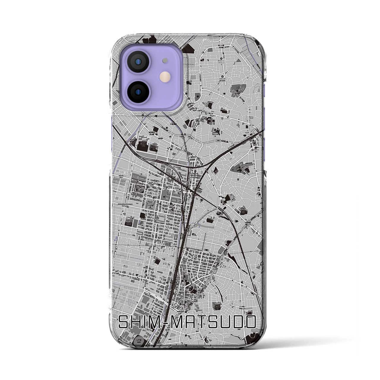 【新松戸(千葉県)】地図柄iPhoneケース(クリアタイプ)