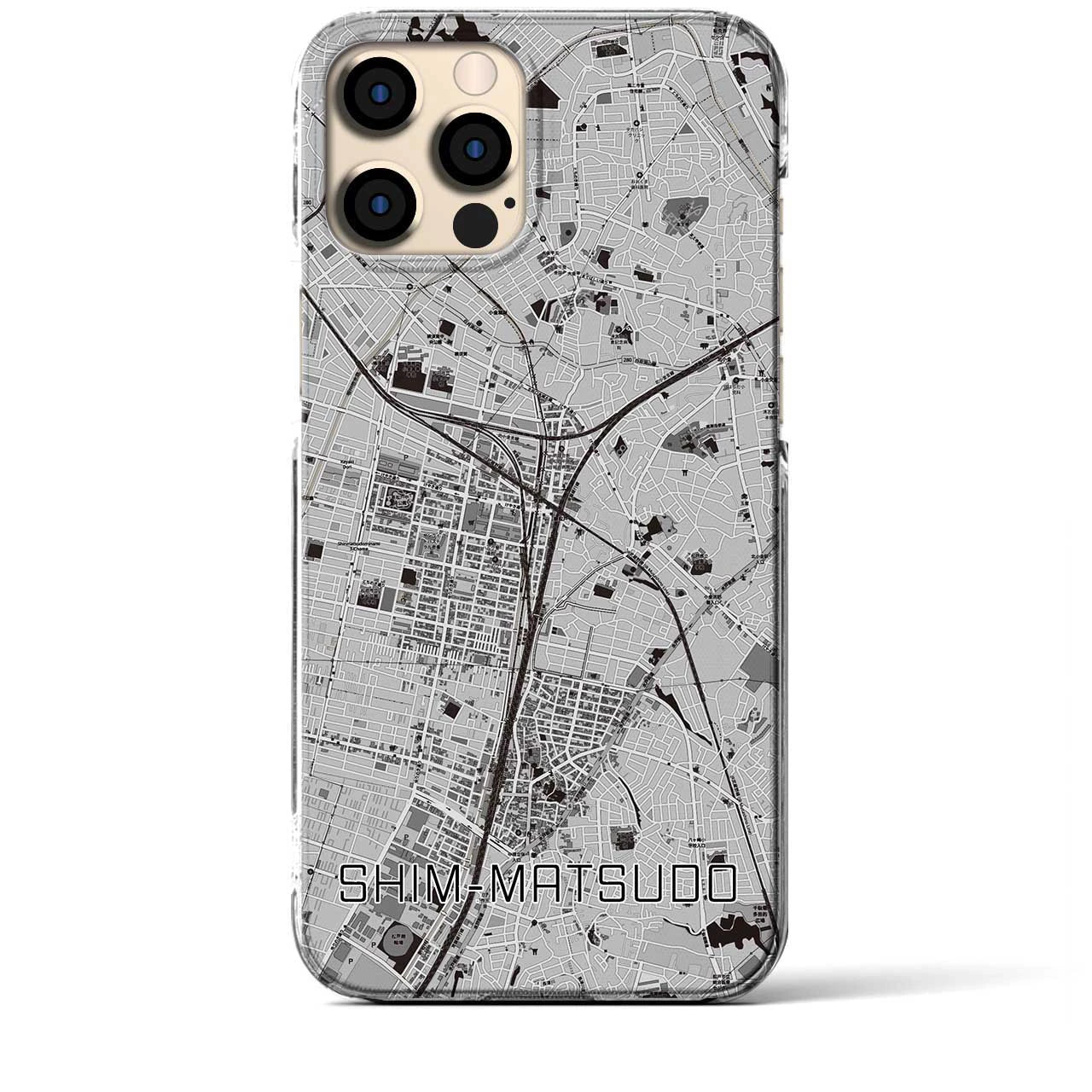 【新松戸(千葉県)】地図柄iPhoneケース(クリアタイプ)