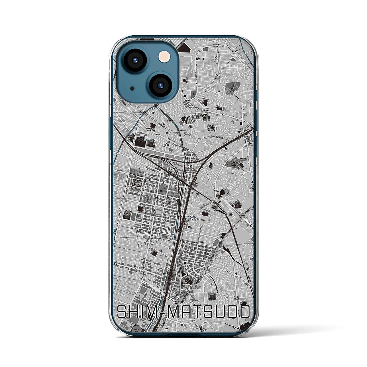 【新松戸(千葉県)】地図柄iPhoneケース(クリアタイプ)