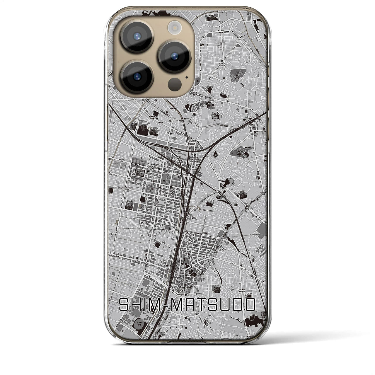 【新松戸(千葉県)】地図柄iPhoneケース(クリアタイプ)