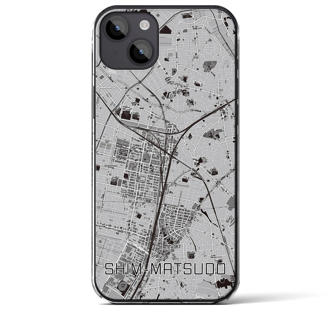 【新松戸(千葉県)】地図柄iPhoneケース(クリアタイプ)