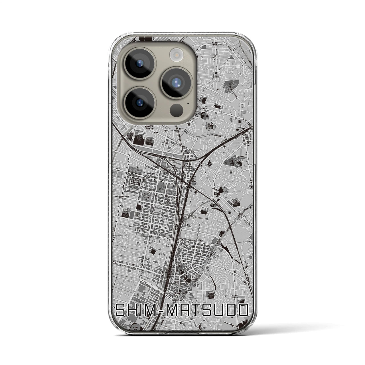 【新松戸(千葉県)】地図柄iPhoneケース(クリアタイプ)