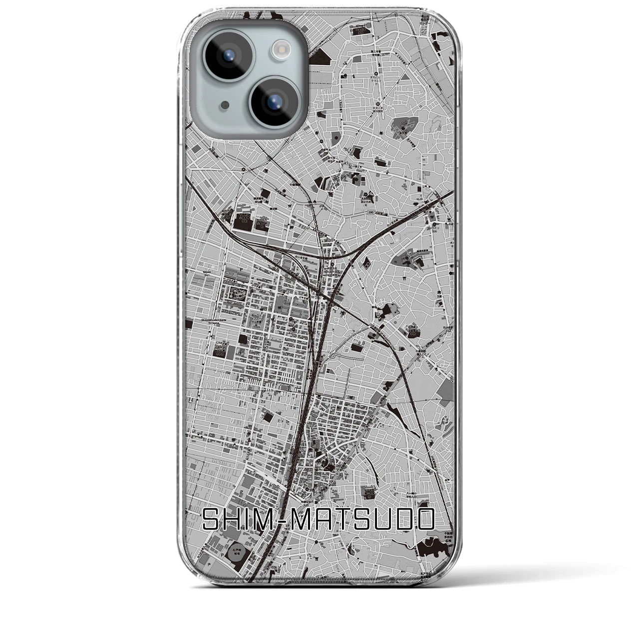【新松戸(千葉県)】地図柄iPhoneケース(クリアタイプ)