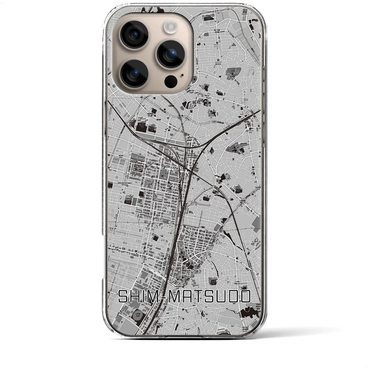 【新松戸(千葉県)】地図柄iPhoneケース(クリアタイプ)