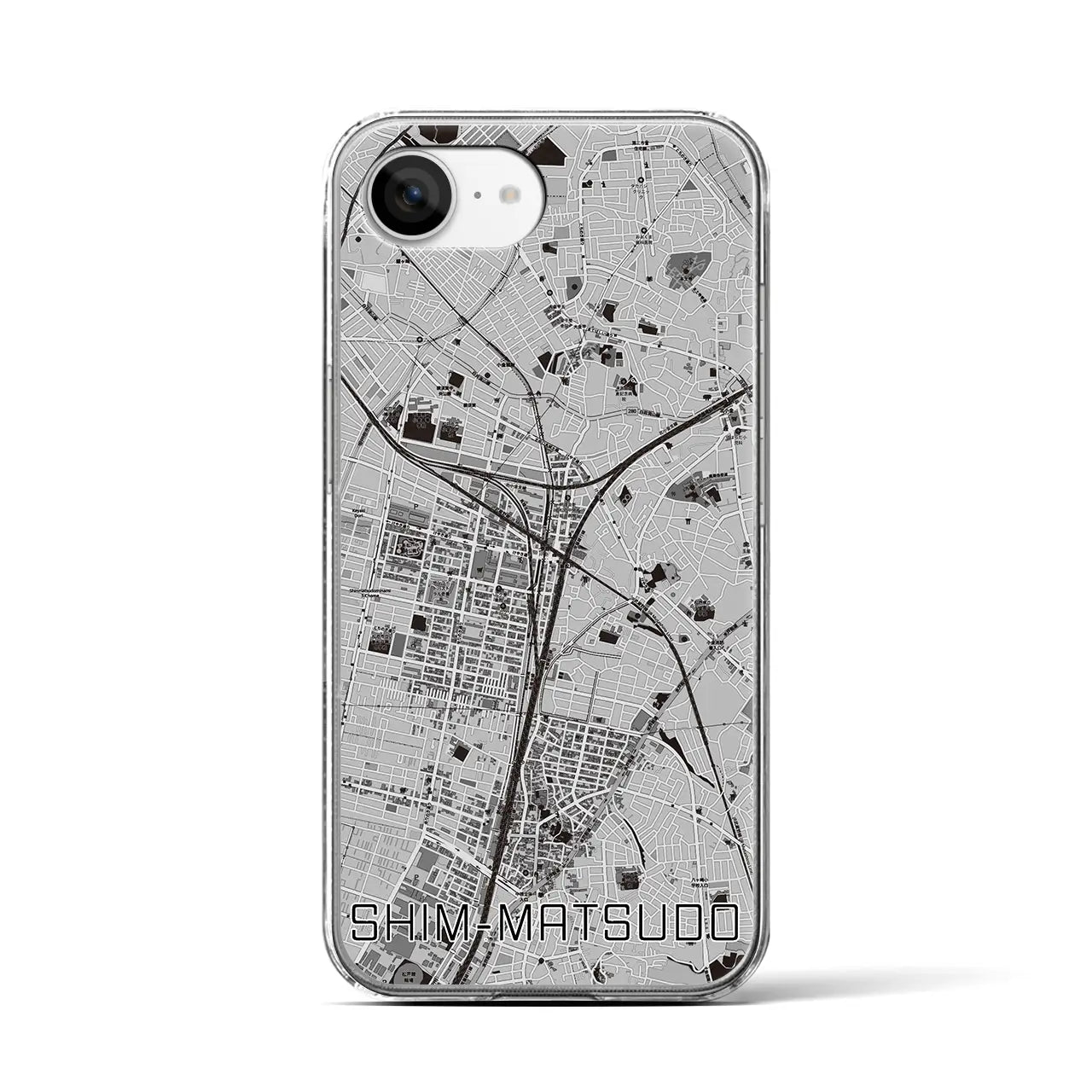 【新松戸(千葉県)】地図柄iPhoneケース(クリアタイプ)