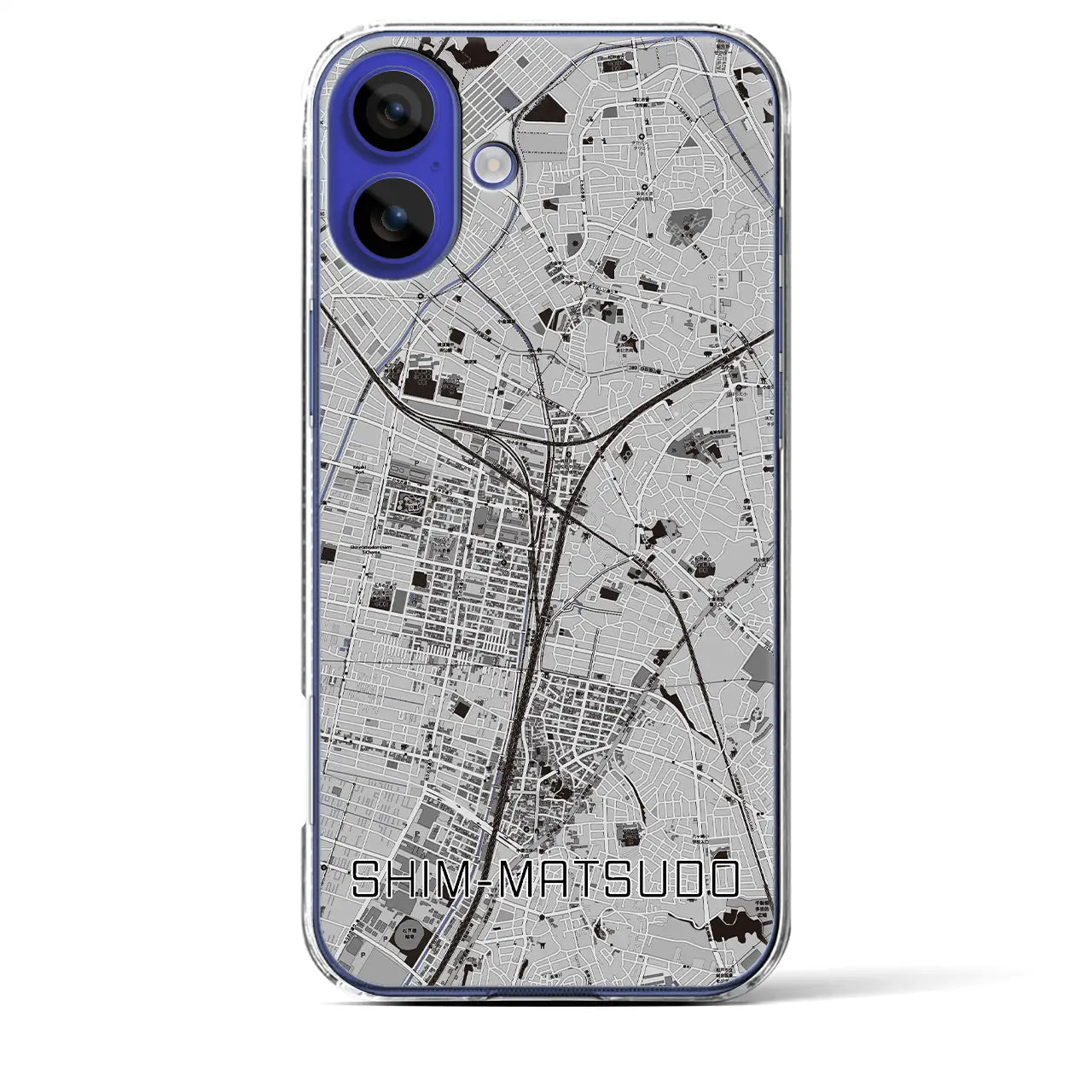 【新松戸(千葉県)】地図柄iPhoneケース(クリアタイプ)