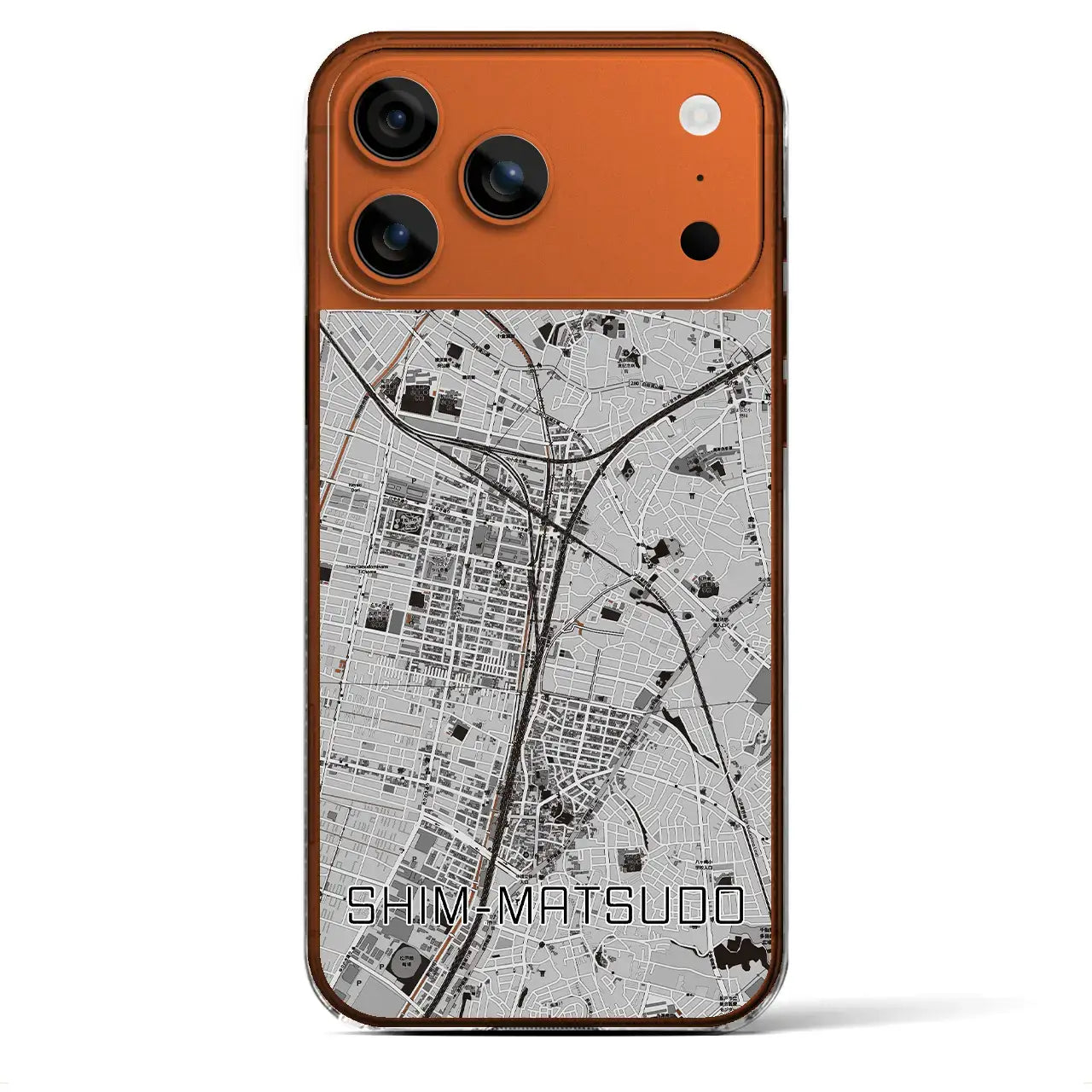 【新松戸(千葉県)】地図柄iPhoneケース(クリアタイプ)