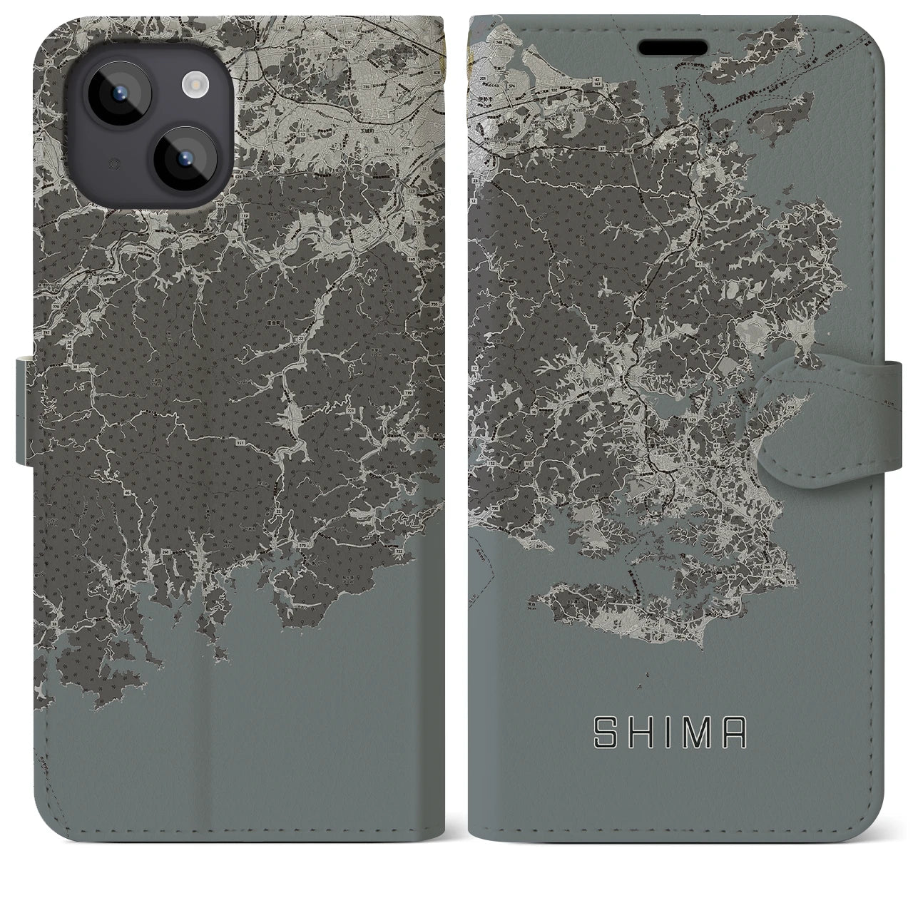 【志摩(三重県)】地図柄iPhoneケース(手帳タイプ)