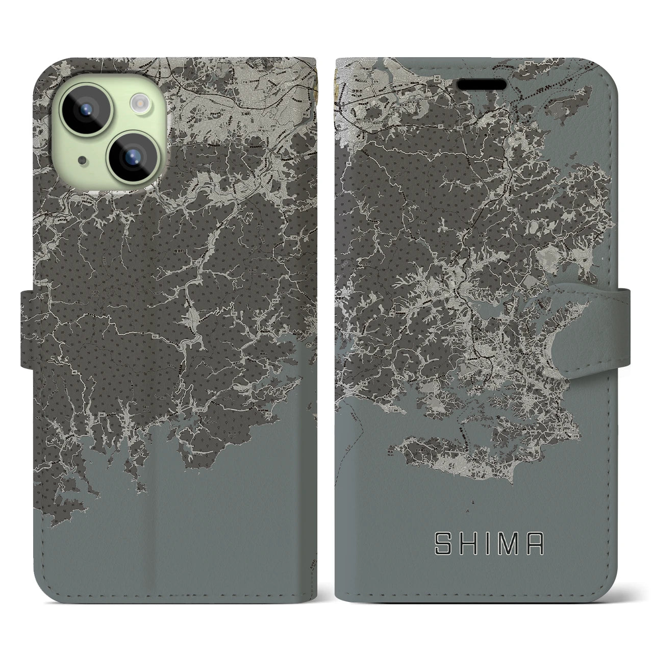 【志摩(三重県)】地図柄iPhoneケース(手帳タイプ)