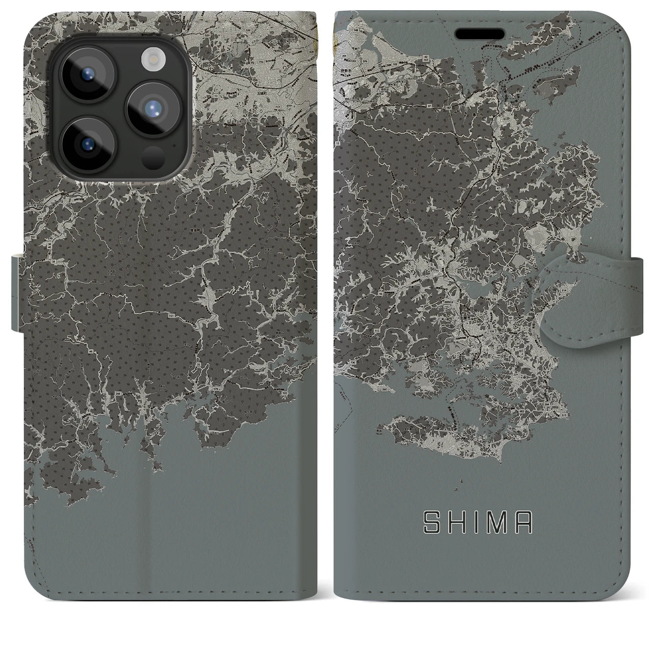 【志摩(三重県)】地図柄iPhoneケース(手帳タイプ)