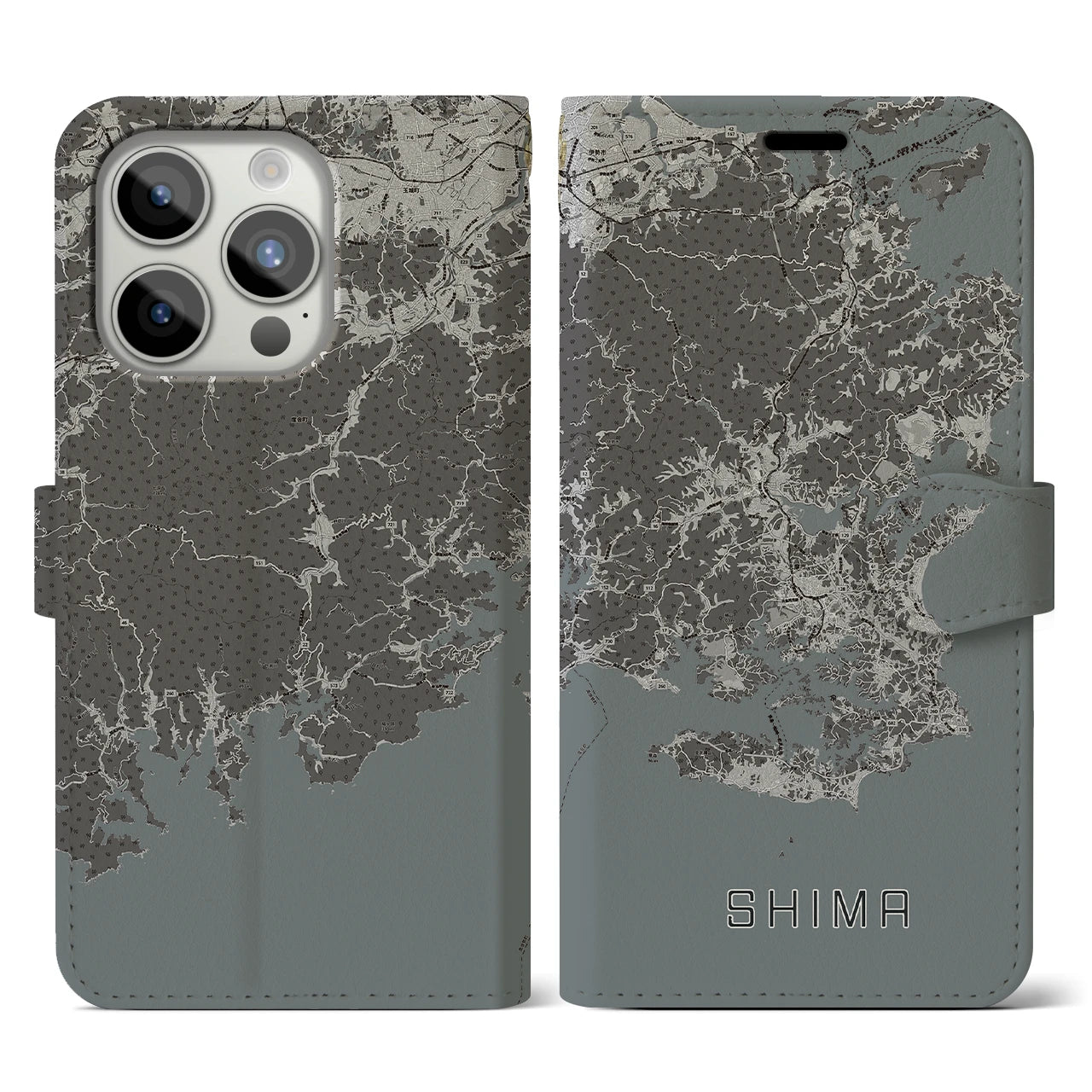 【志摩(三重県)】地図柄iPhoneケース(手帳タイプ)