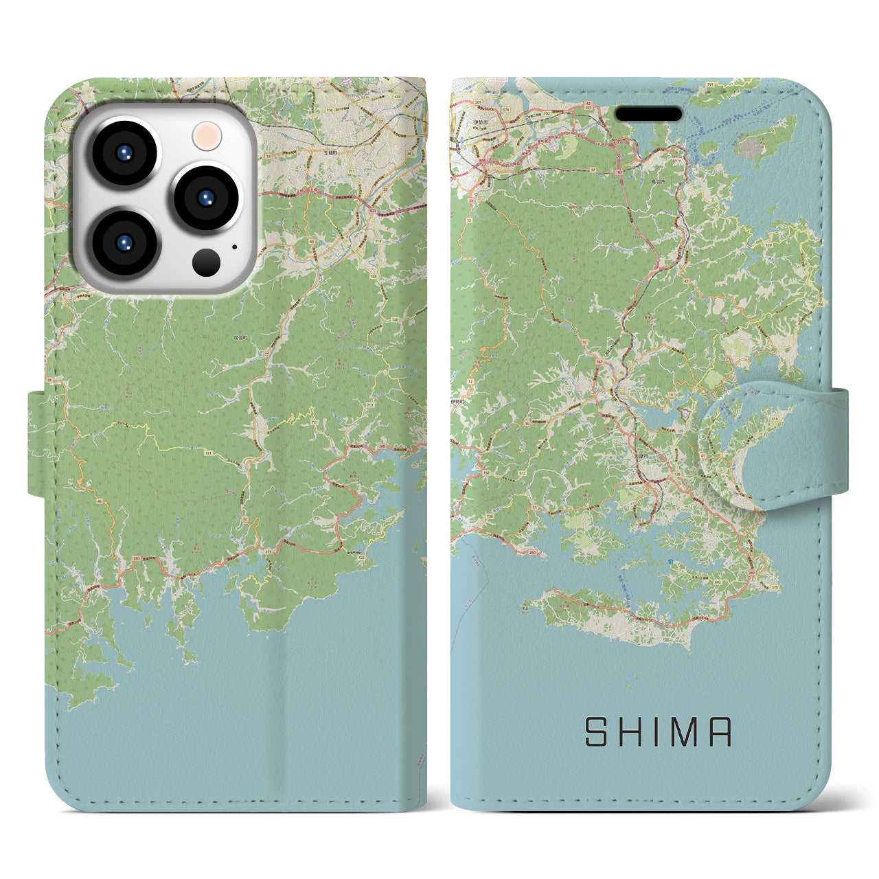 【志摩(三重県)】地図柄iPhoneケース(手帳タイプ)