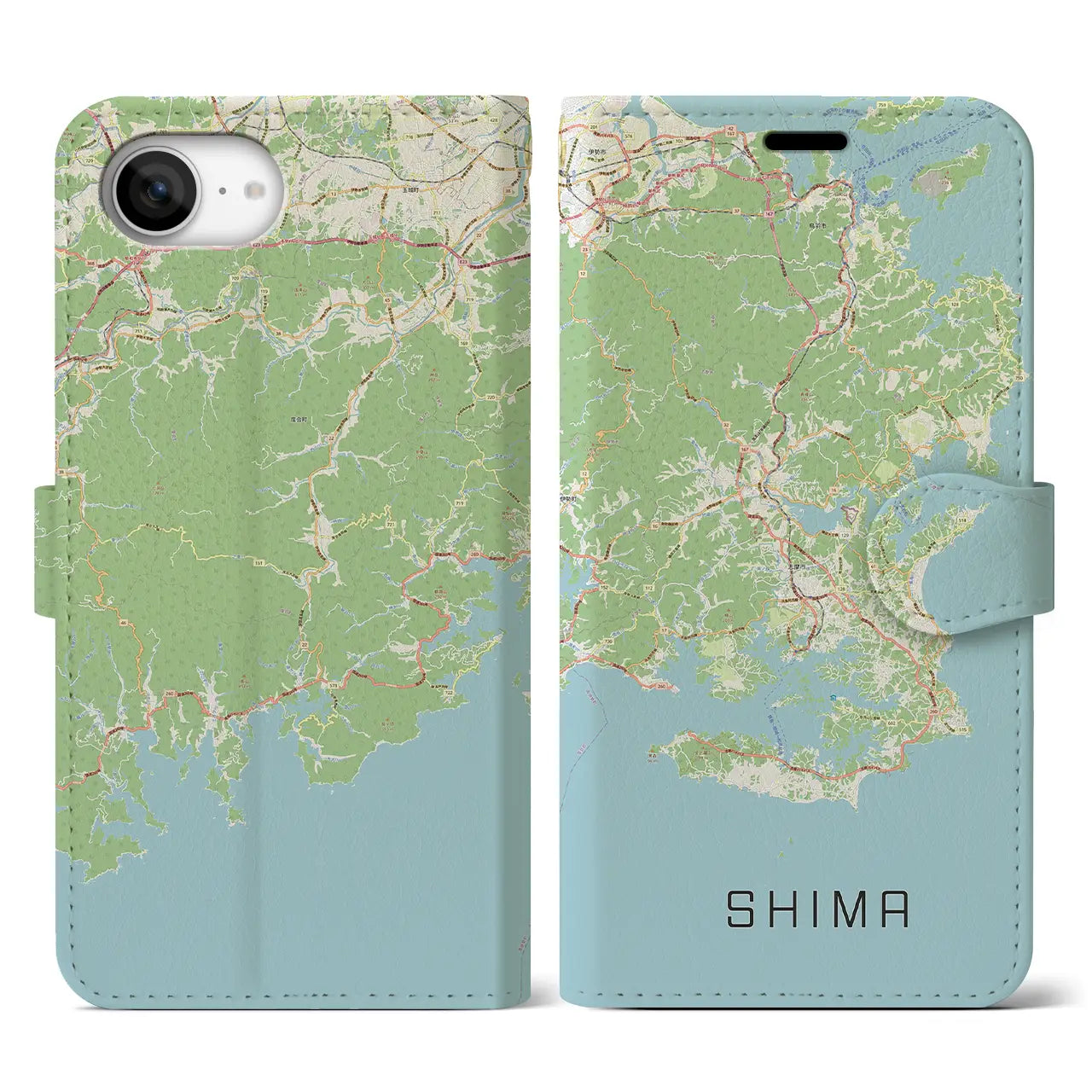 【志摩(三重県)】地図柄iPhoneケース(手帳タイプ)