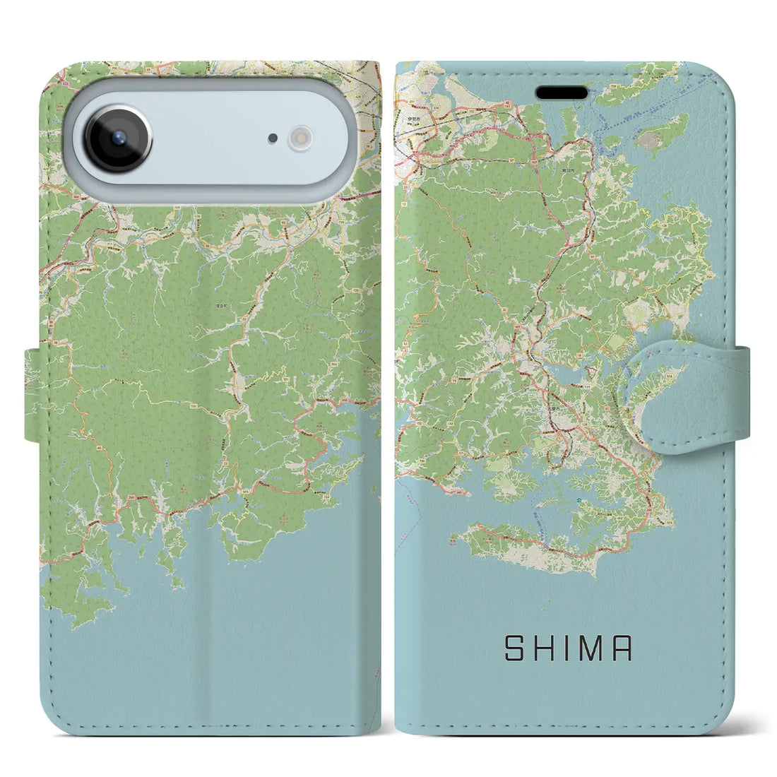 【志摩(三重県)】地図柄iPhoneケース(手帳タイプ)ナチュラル・iPhone 17 Pro Max 用
