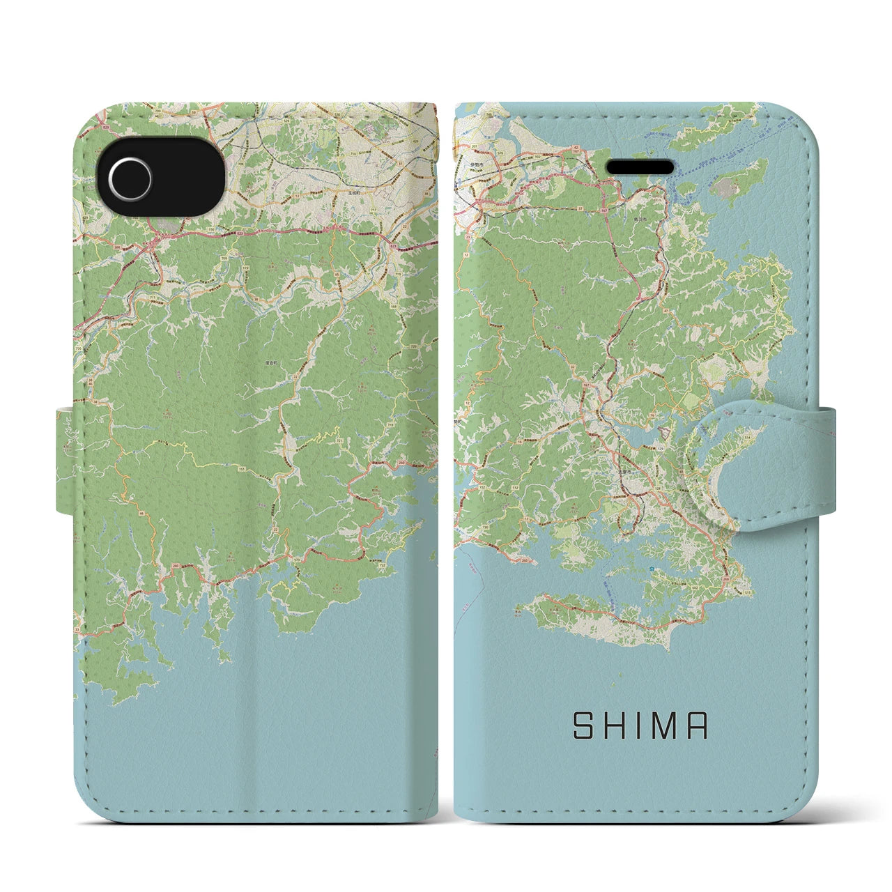 【志摩(三重県)】地図柄iPhoneケース(手帳タイプ)