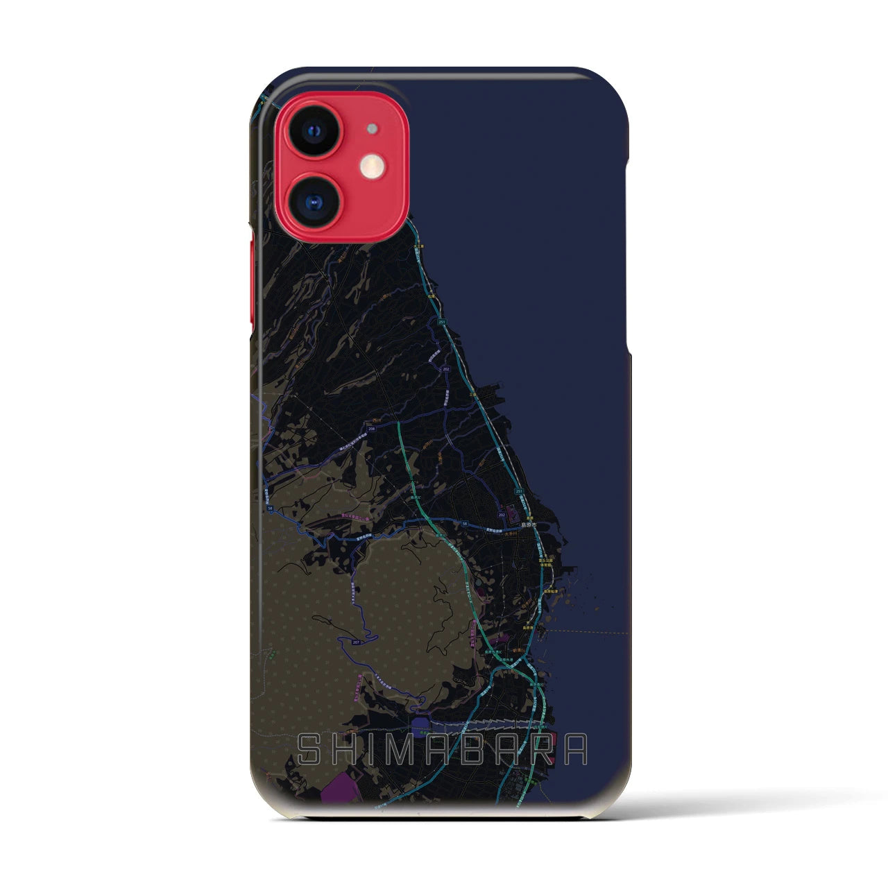 【島原(長崎県)】地図柄iPhoneケース(バックカバータイプ)