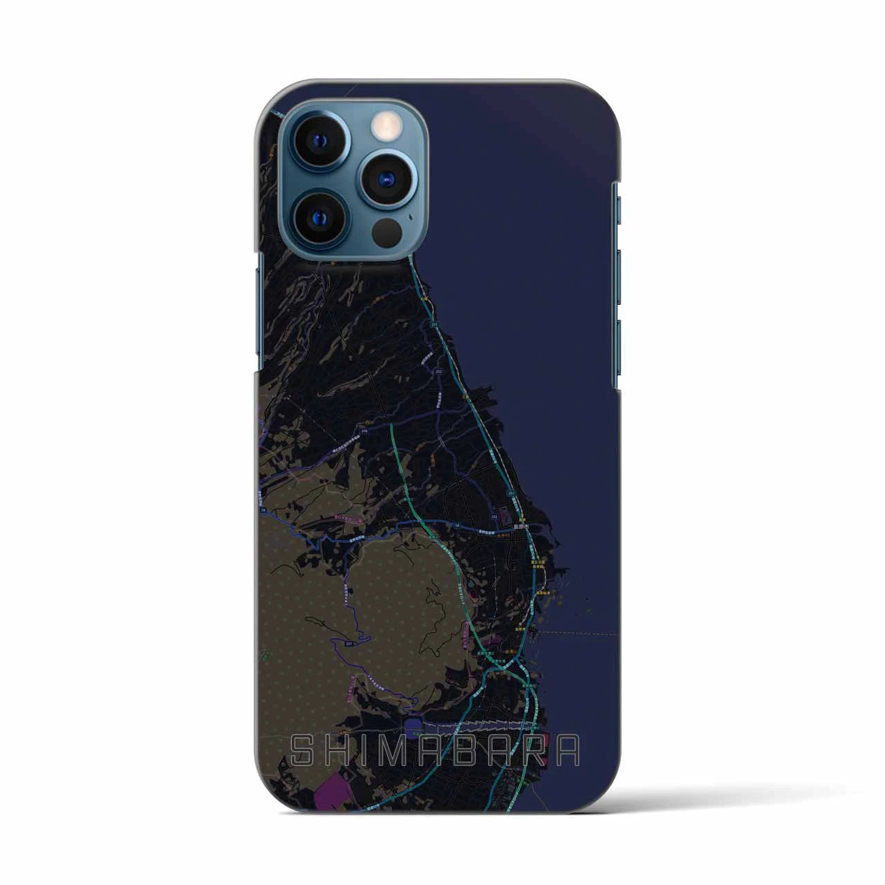 【島原(長崎県)】地図柄iPhoneケース(バックカバータイプ)