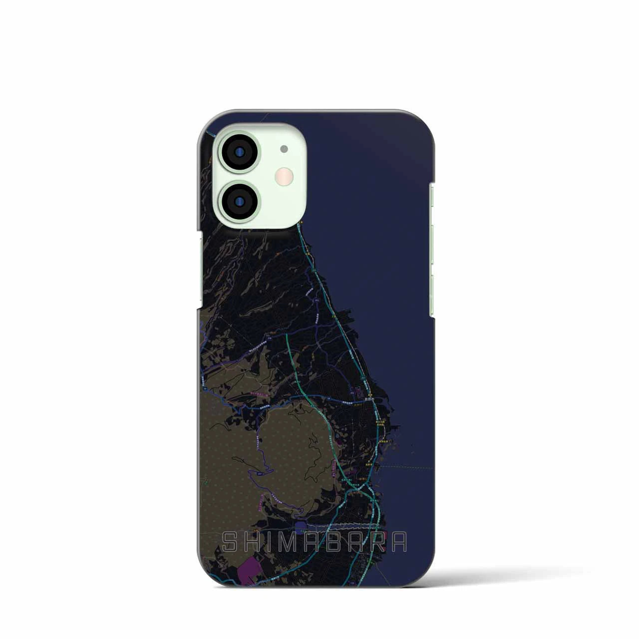 【島原(長崎県)】地図柄iPhoneケース(バックカバータイプ)