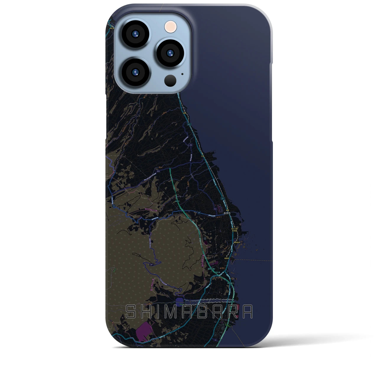 【島原(長崎県)】地図柄iPhoneケース(バックカバータイプ)